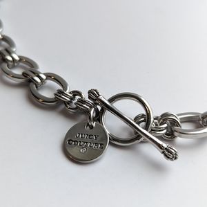 Juicy Couture Silver Heart Choker Necklace